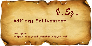 Váczy Szilveszter névjegykártya