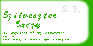 szilveszter vaczy business card